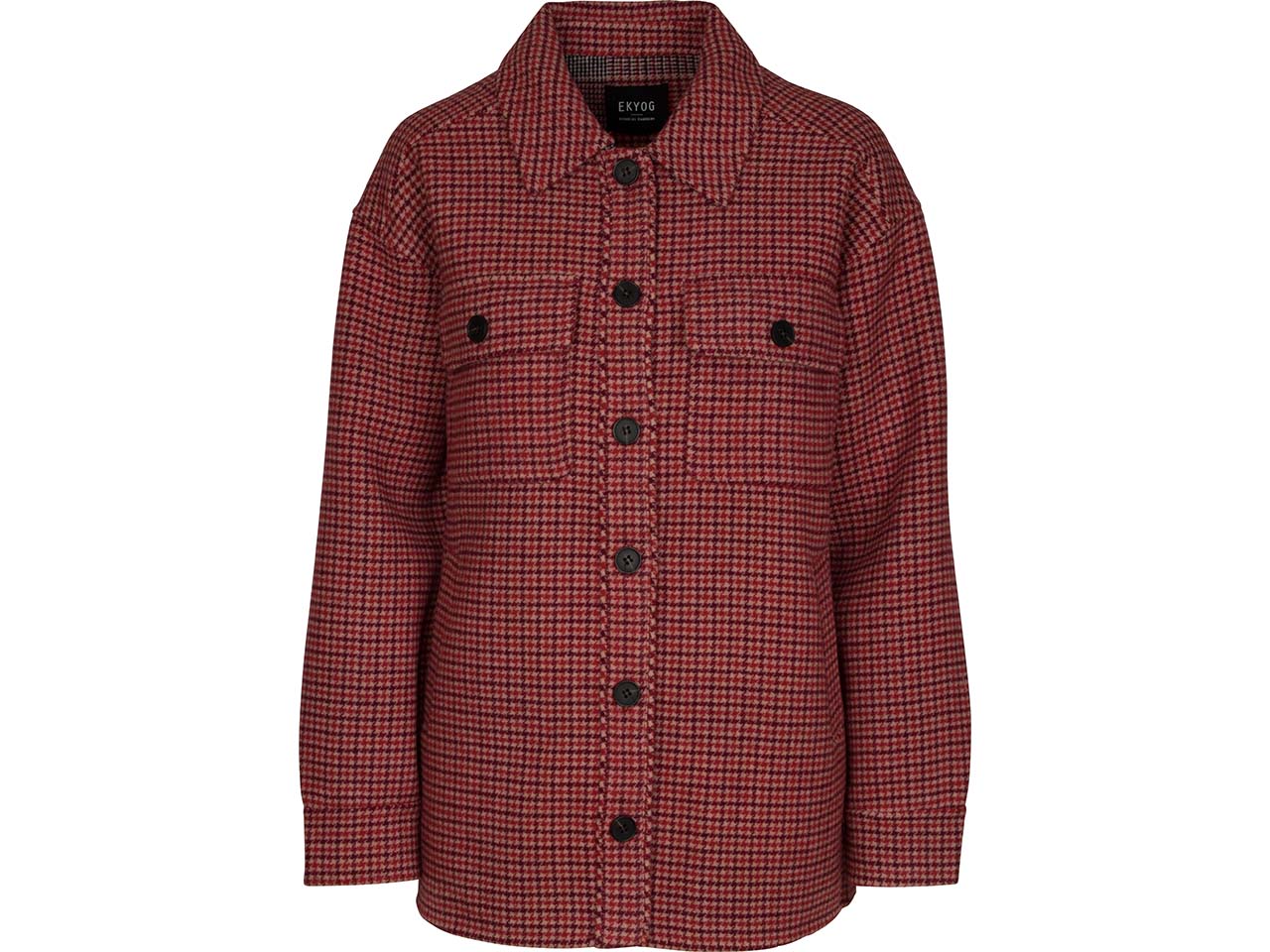 EKYOG Damen-Hemdjacke "MATHEO" mit Seitentaschen, rot kariert, Gr. 36