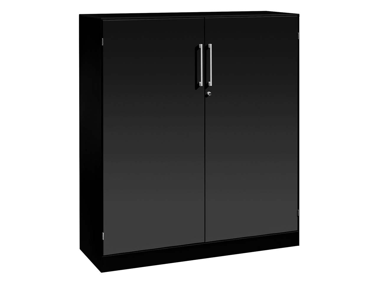 Flügeltürenschrank "CONTACT", Höhe 131 cm  (BxT) 100 x 43,5, schwarz