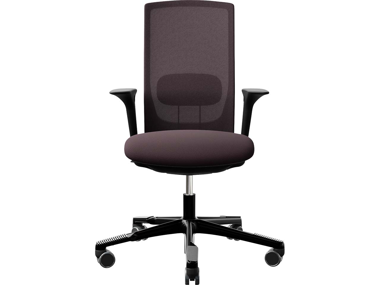 HAG Bürodrehstuhl "Futu mesh 1100-S" mit AL, Gestell: sw, Stoff: "FutuKnit" Aubergine