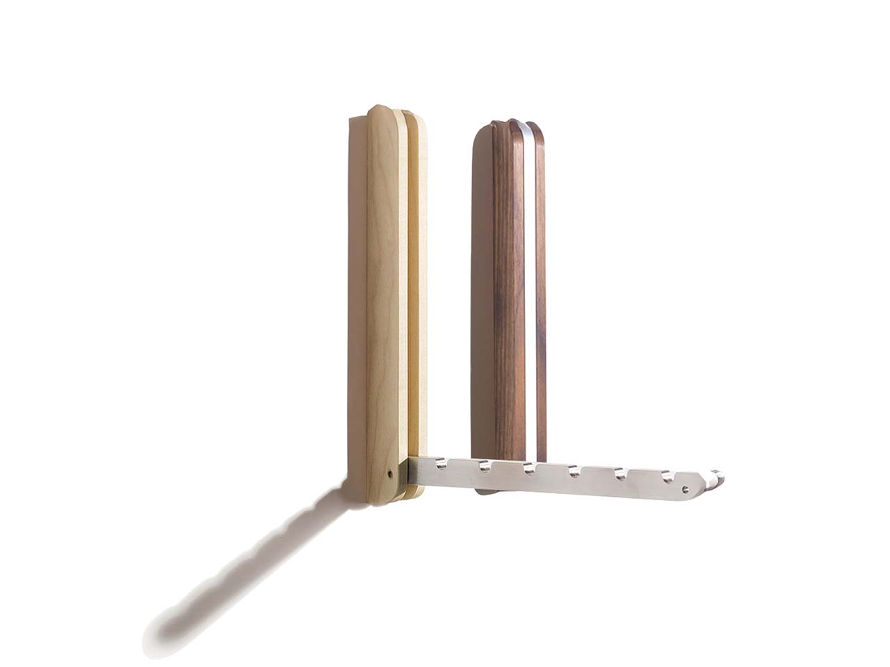 SIDE BY SIDE Garderobenhaken, Ahorn/Aluminium