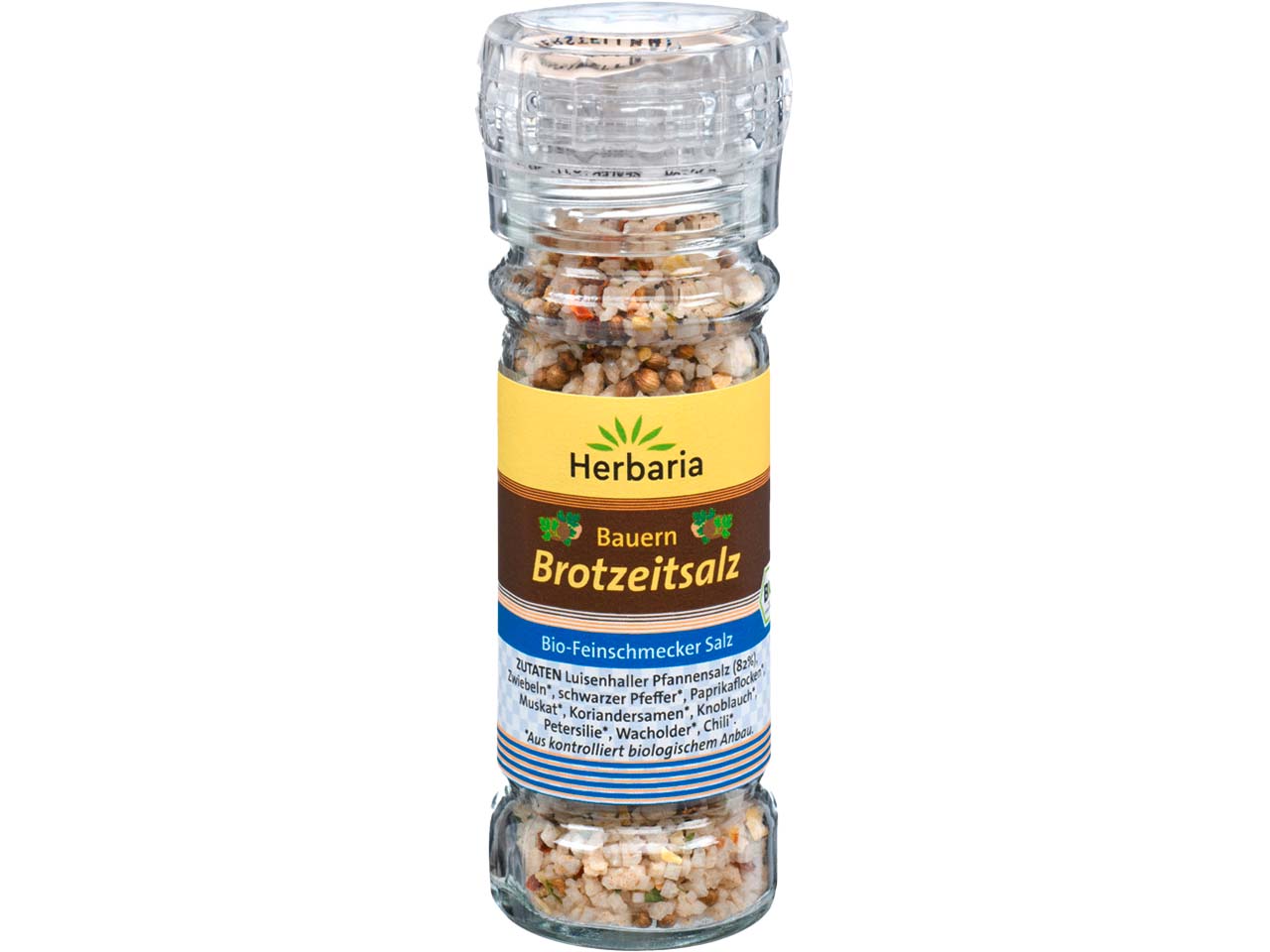 Herbaria Bio-Gewürzsalz "Bauern Brotzeitsalz" in Glasmühle, 70 g