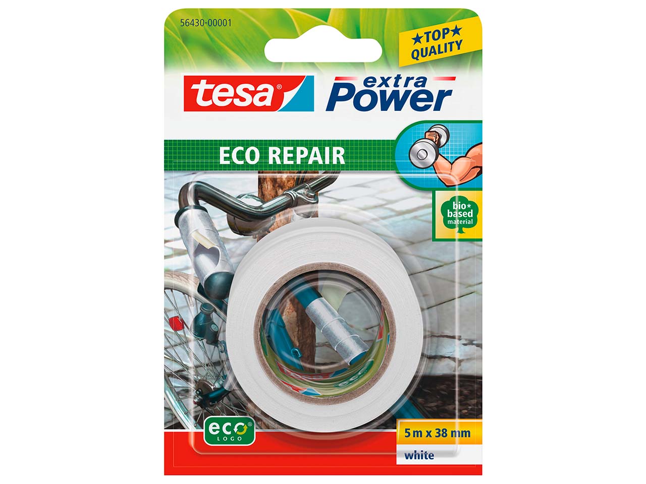 tesa Klebeband "Extra Power Eco Repair" 38 mm x 5 m, weiß