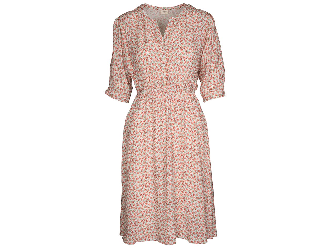 EKYOG Bio-Damen-Midi-Kleid "PIGALLE" mit halber Knopfleiste, print pigment, Gr. 38