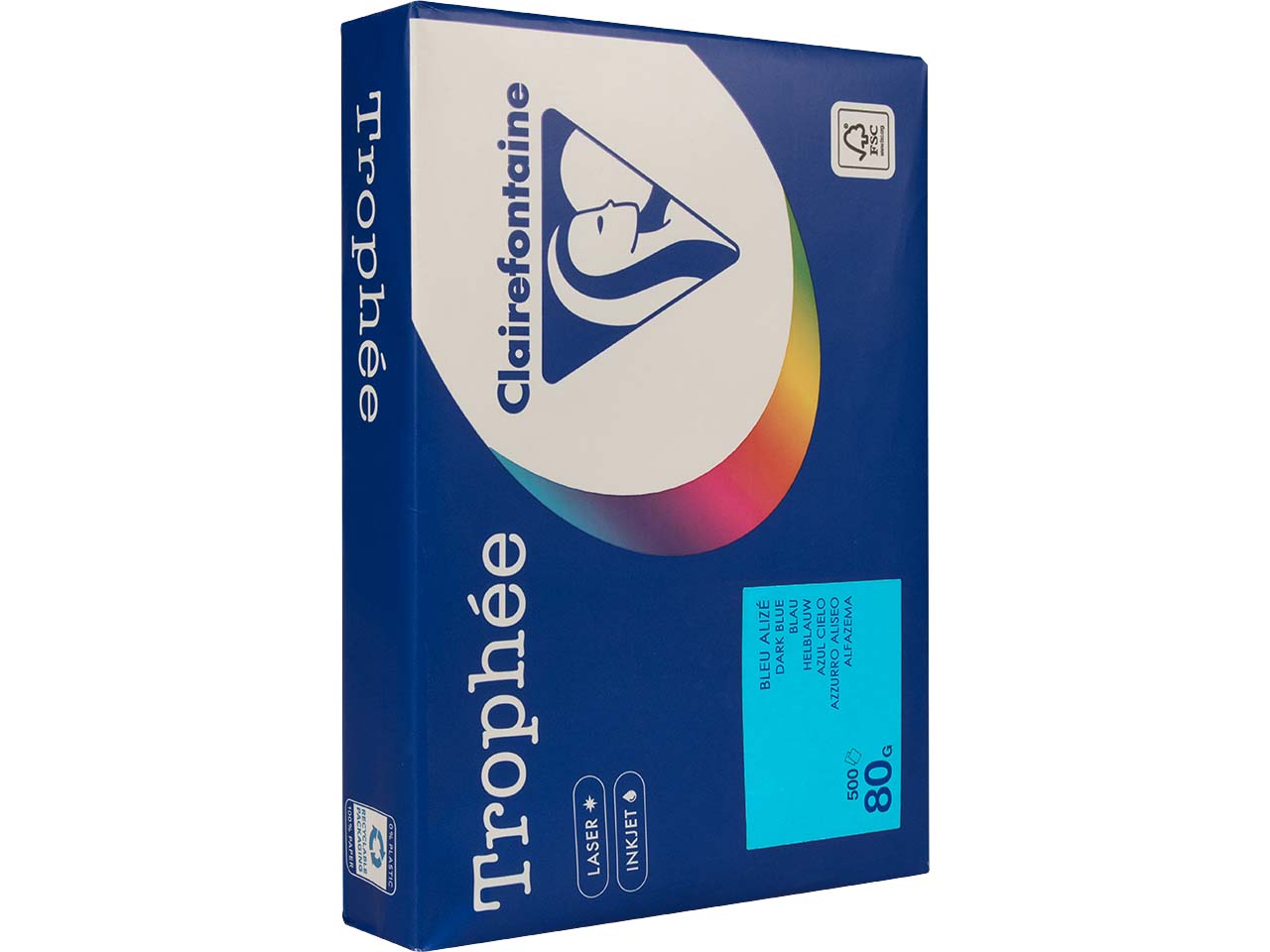 Clairfontaine Farbiges Kopierpapier "Trophee" 80 g/m², DIN A4, blau
