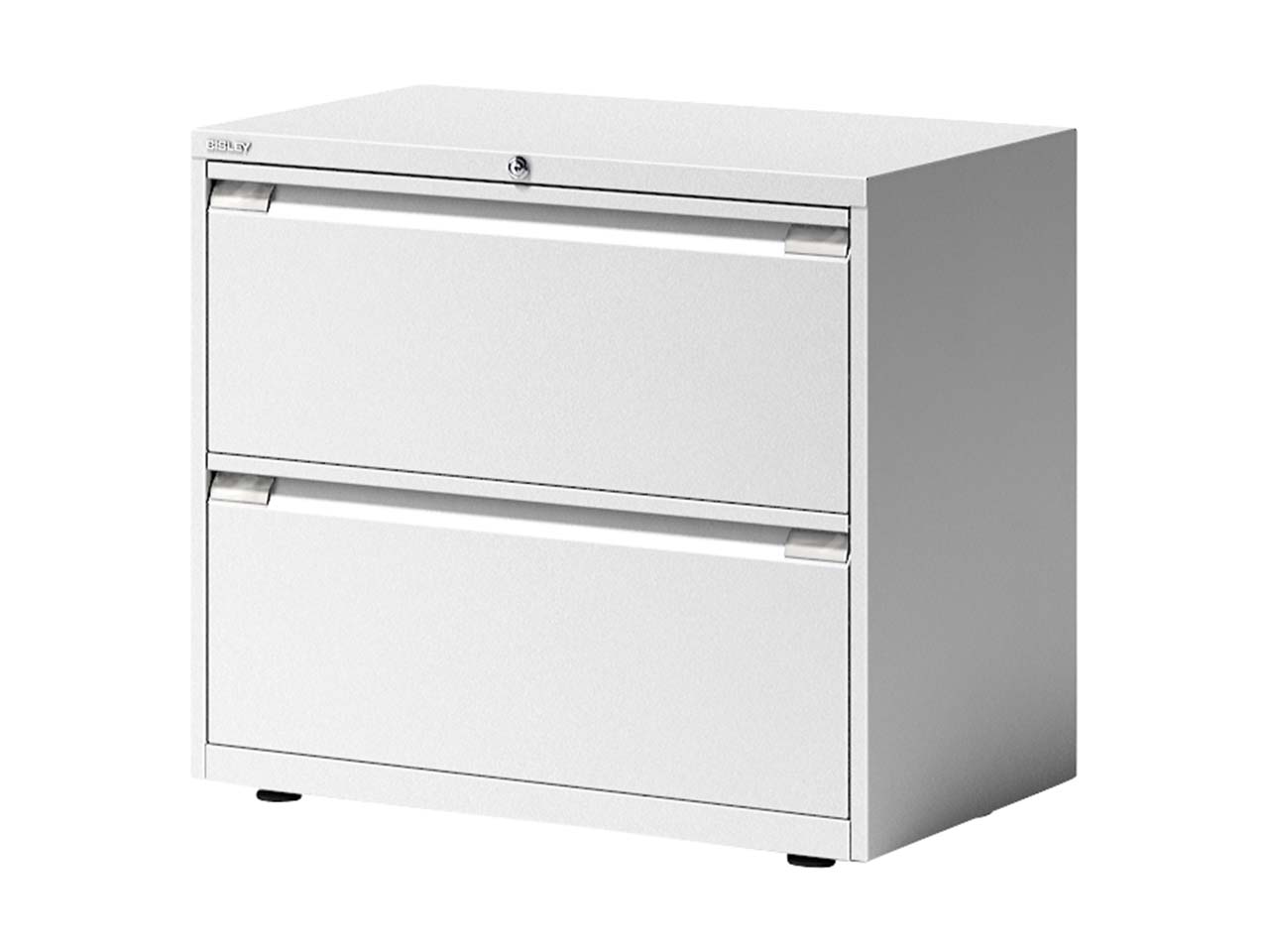 BISLEY Registraturschrank 2-bahnig, 2 Schubladen verkehrsweiß