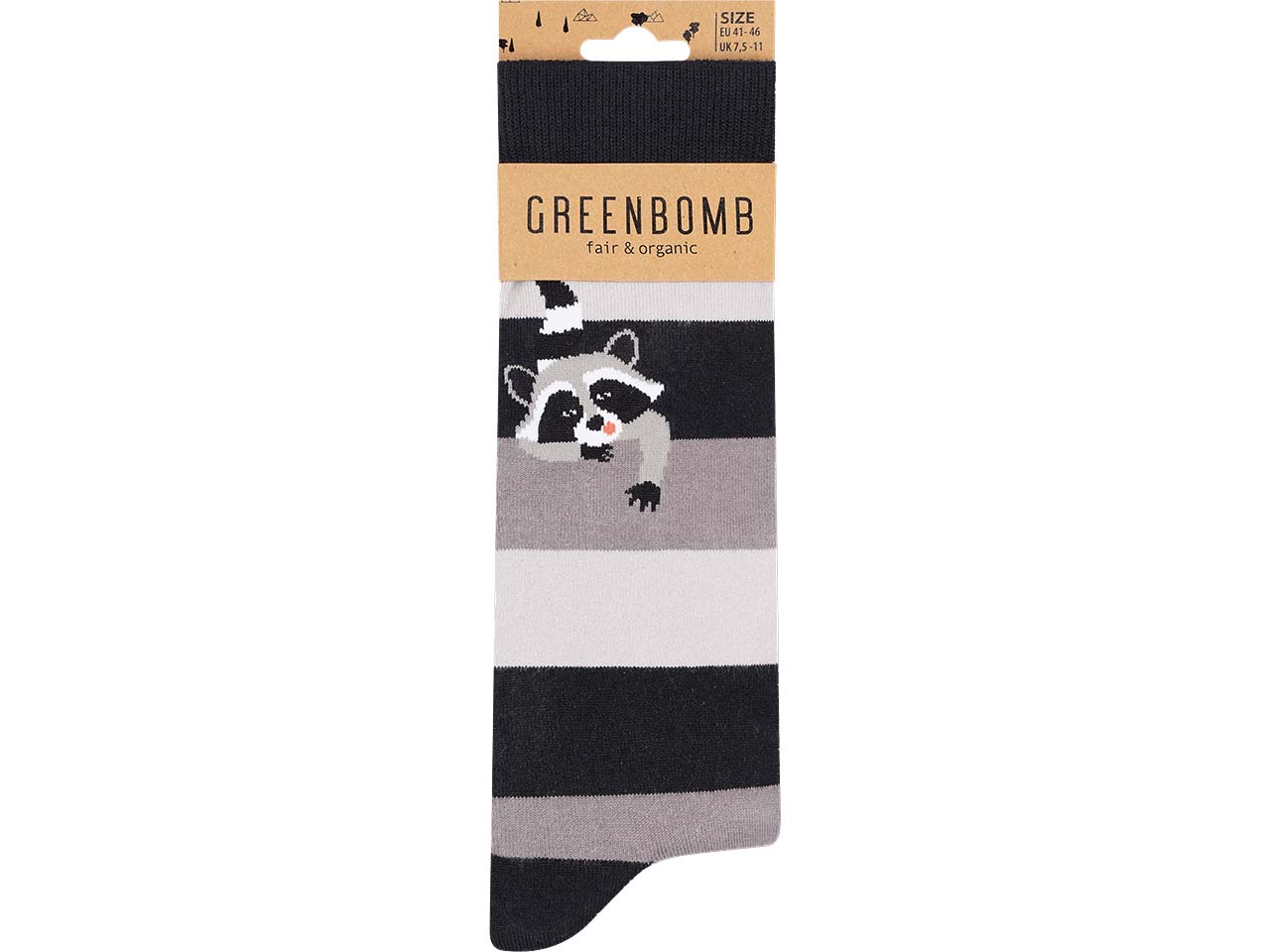 GREENBOMB Bio-Socken "Raccoon", Gr. 37/40