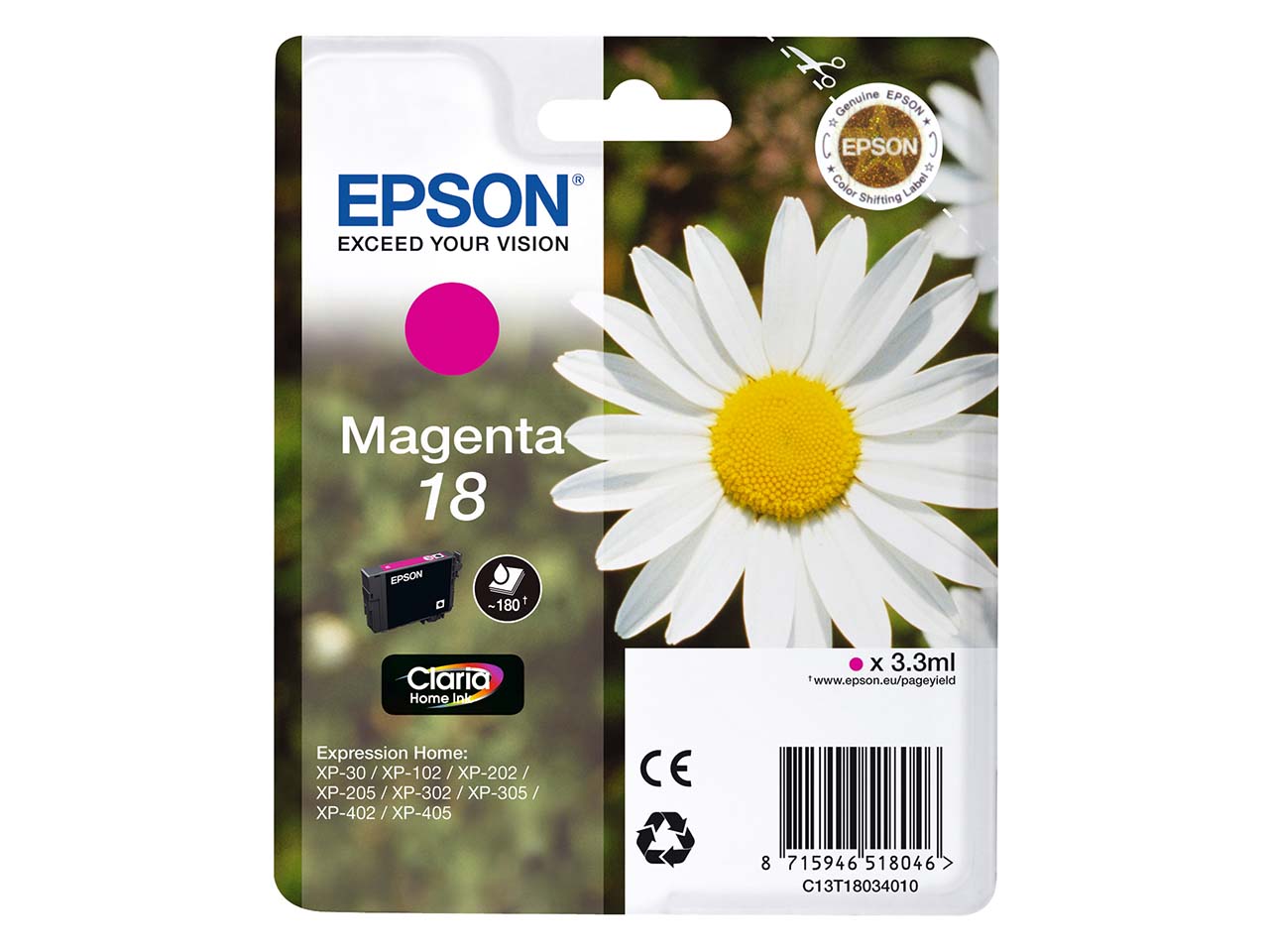 Epson Tintenpatrone T1803/ 18 magenta