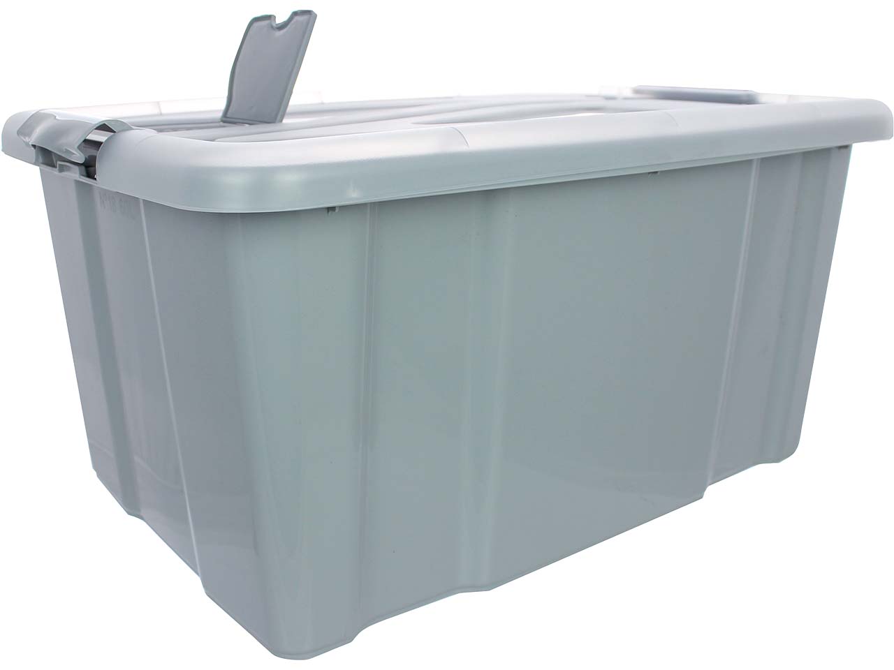 Aufbewahrungsbox "HAMBURG" mit Deckel und Lüftungsklappe, grau, 60 l