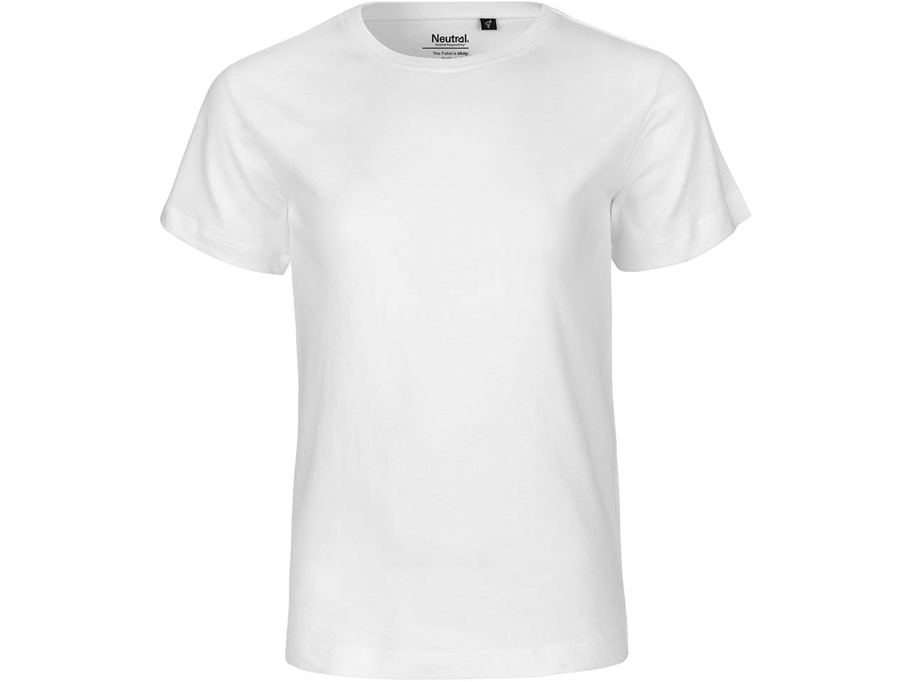 Neutral Bio-Kinder-T-Shirt mit Rundhalsausschnitt, white, Gr. 128/134