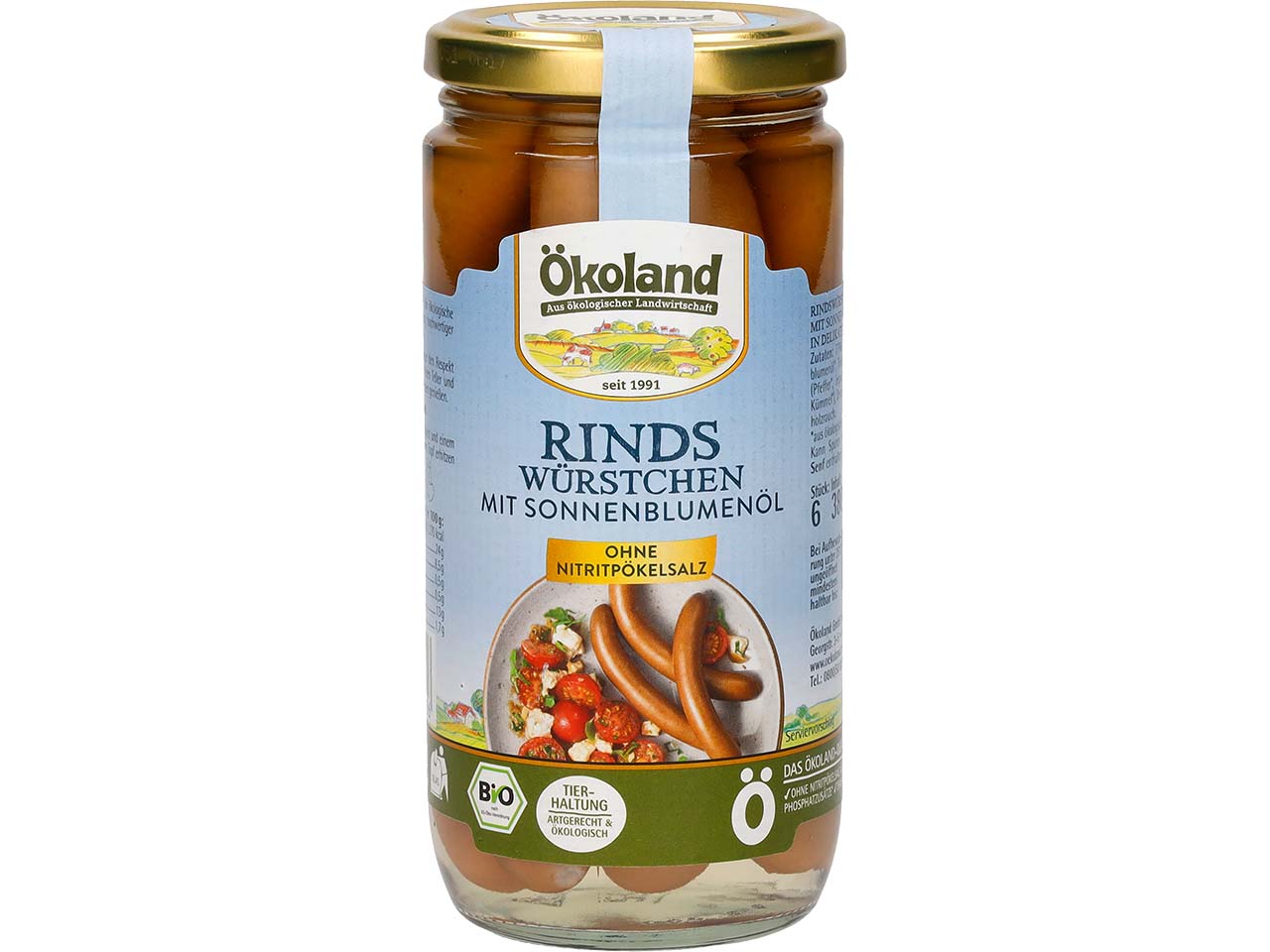Ökoland Bio-Rindswürstchen, 380 g