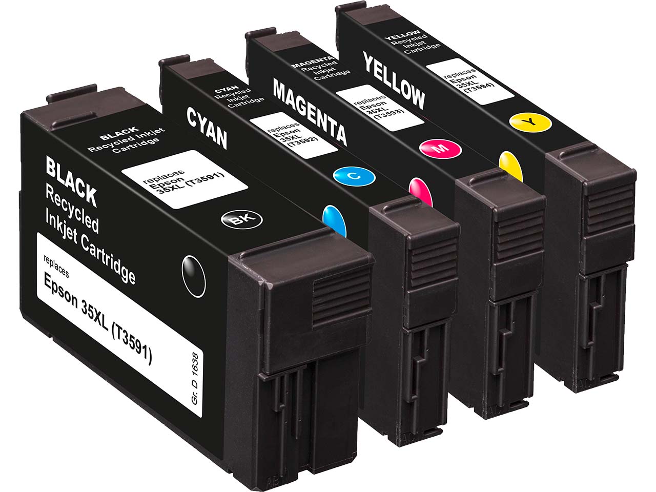memo 4er Set Tintenpatronen ersetzt Epson 35XL schwarz, cyan, magenta, gelb