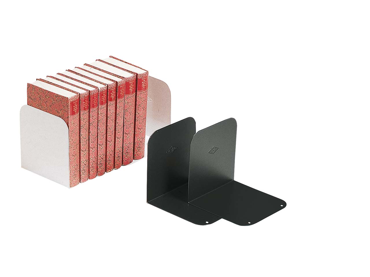 MAUL 2 Buchstützen Metall weiß