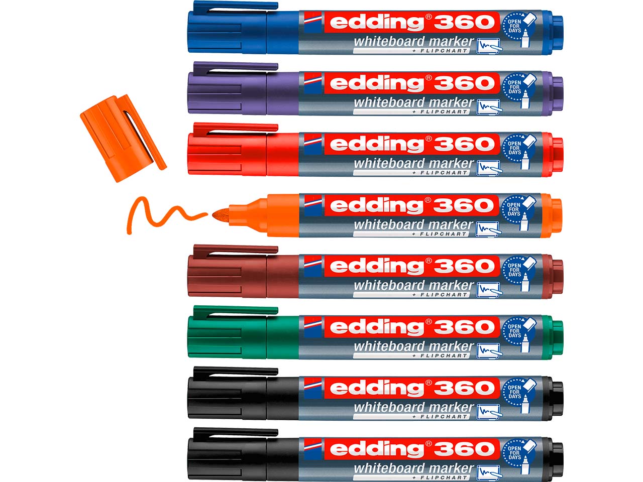 8er Set edding Whiteboardmarker "360" farbig sortiert