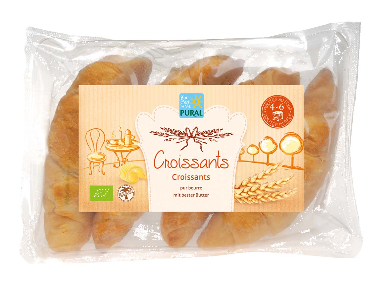 Pural Bio-Croissants zum Aufbacken, 4 x 45 g