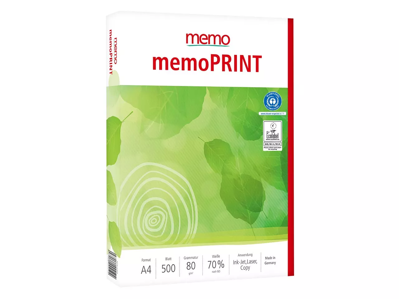 500 Blatt Recycling-Kopierpapier 'memoPRINT' DIN A4, 80 g/m²