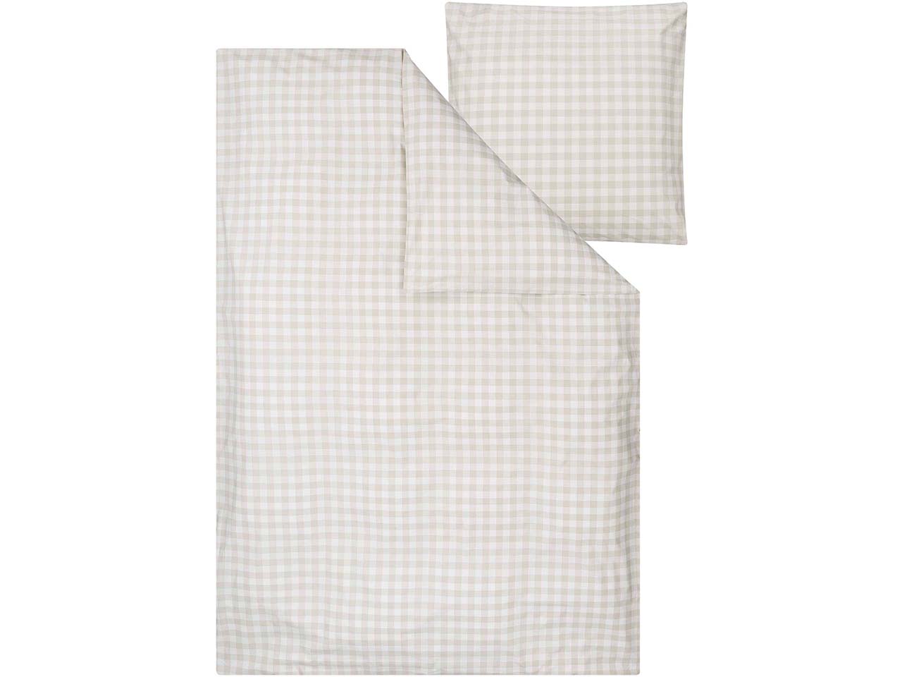 MELA Bio-Bettwäsche "MAJULI CHECKS" aus Perkal, 2-tlg., 155x220/80x80 cm, birke/weiß