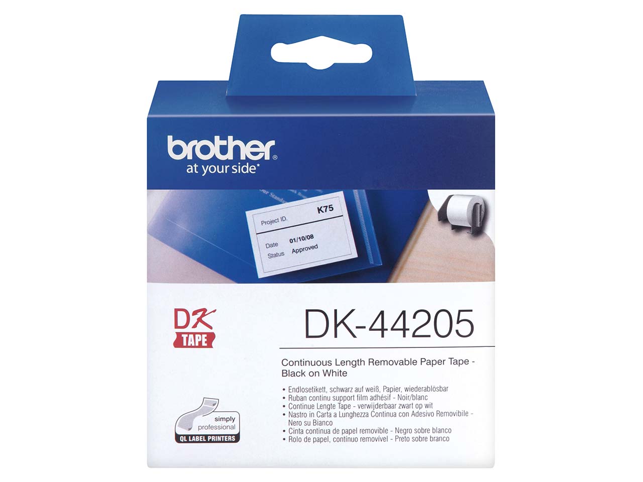 Brother Endlosetiketten 'DK-44205' weiß 62 mm x 30,48 m
