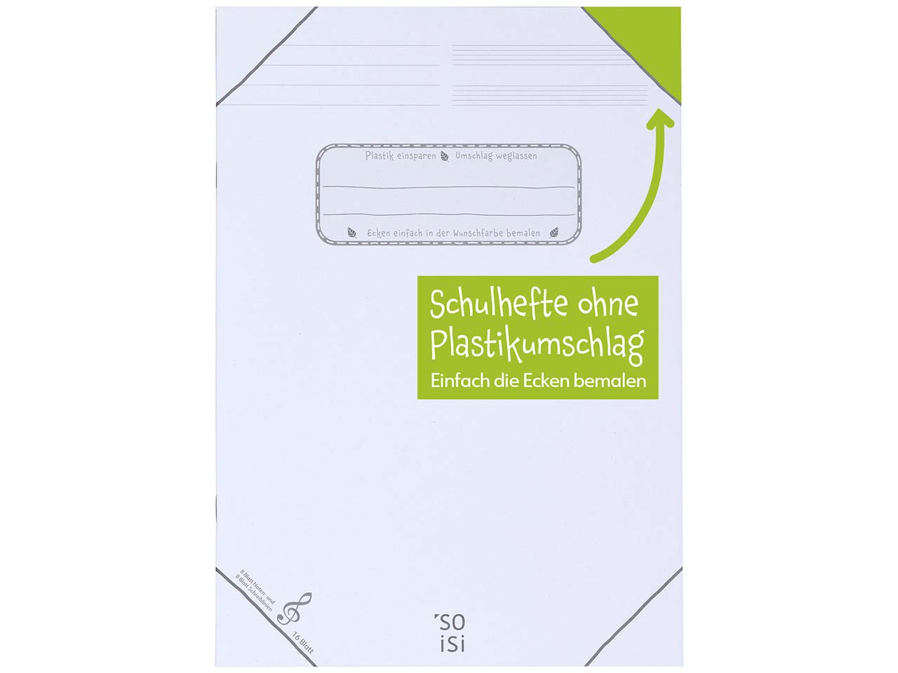 Soisi Recycling-Schulheft DIN A4 Notenheft mit Schreib- und Notenlinien