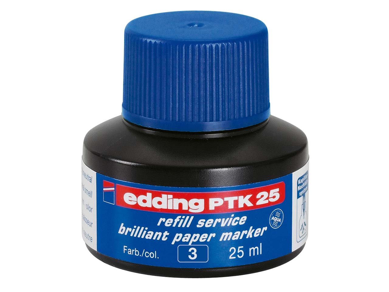 edding Nachfülltinte "PTK 25" für Permanentmarker, 25 ml, blau