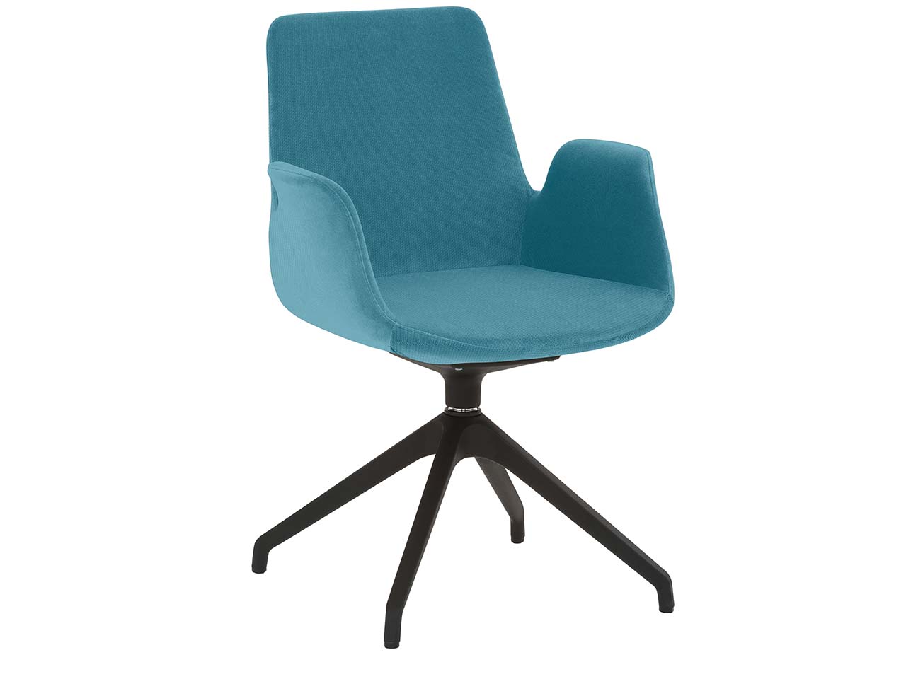 Besucherstuhl "2009" mit Sternfuß-Gestell, türkis