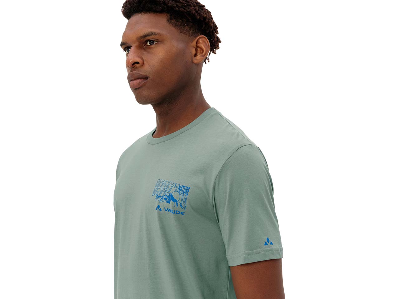 VAUDE Herren-T-Shirt "Spirit II" mit Rückenaufdruck, dusty fern, Gr. S