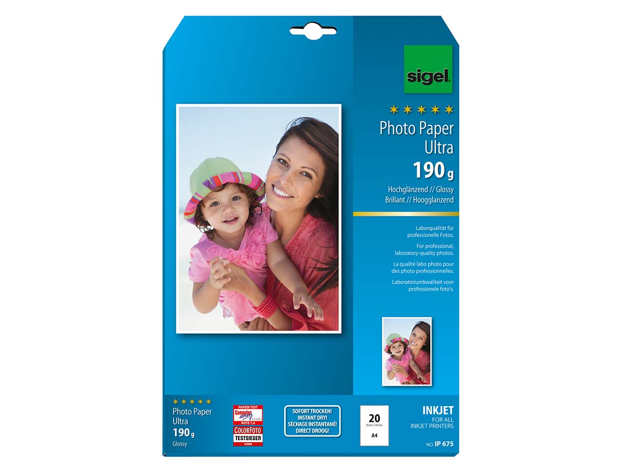 20 Blatt Ultra Photopapier 190g glossy