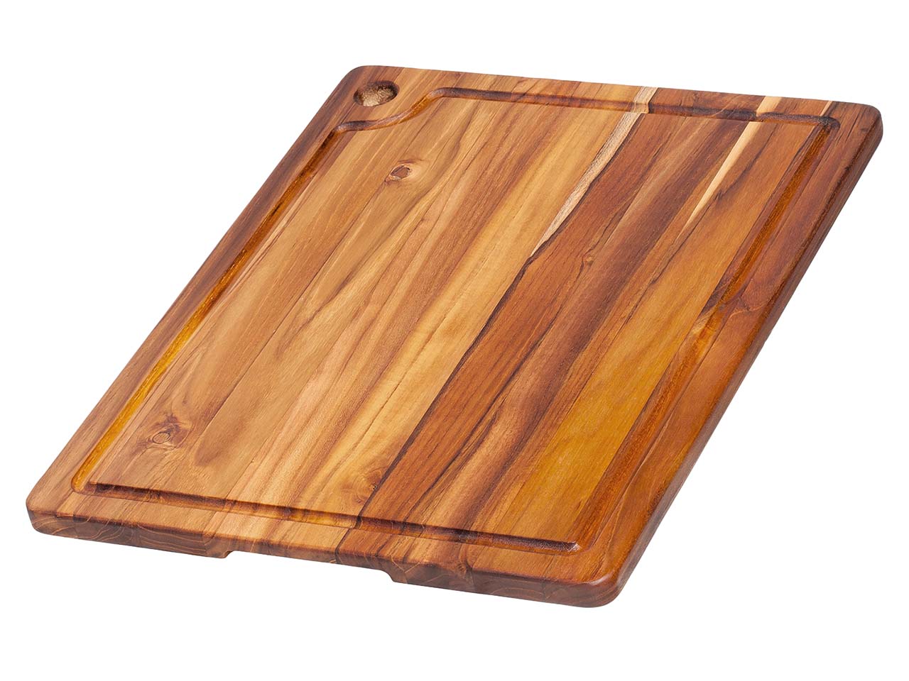 TEAKHAUS Schneidebrett mit Saftkanal 46 x 36 cm, aus Teak