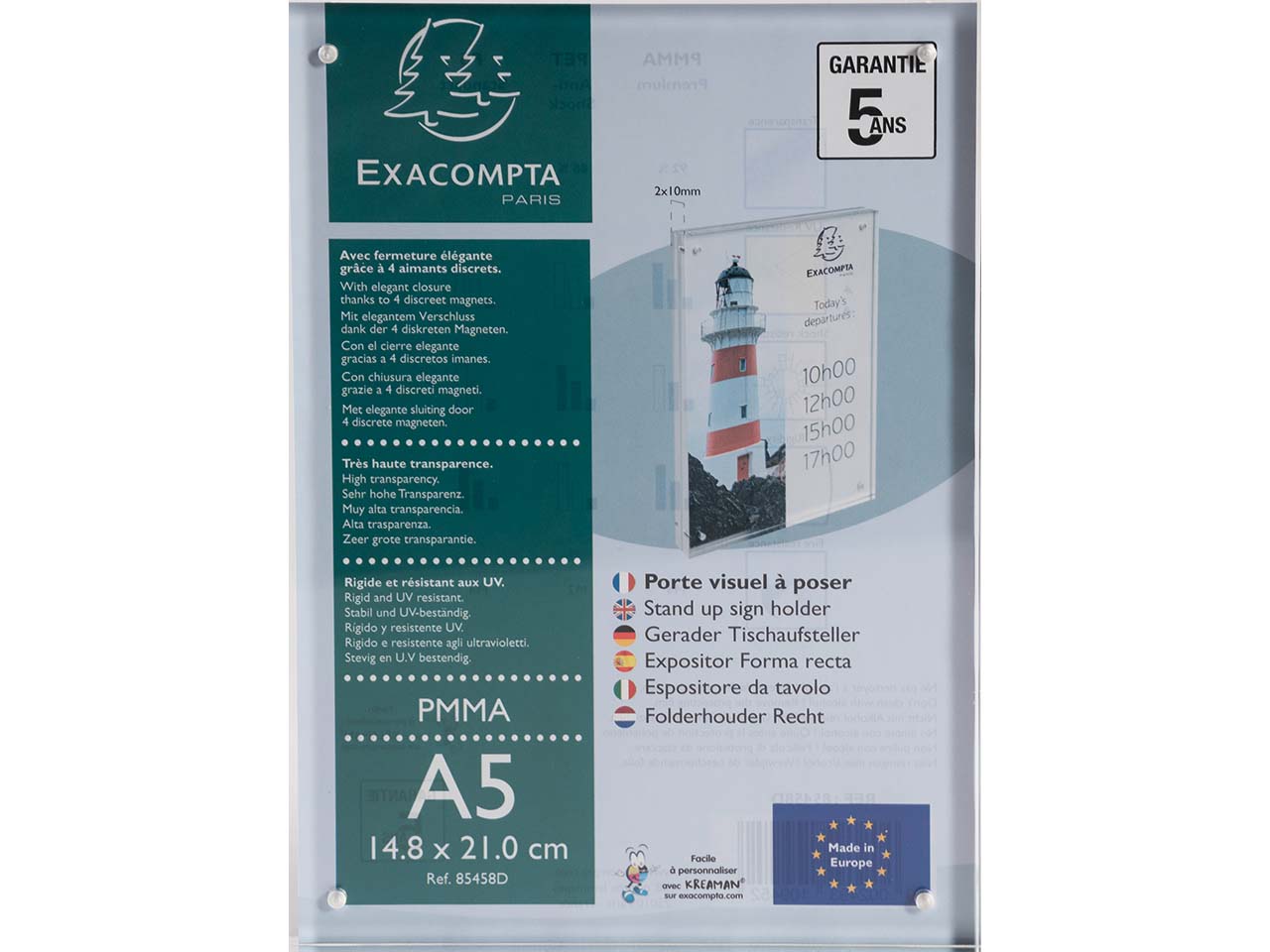 Exacompta Tischaufsteller "Exacryl" mit Magnetverschluss (2x10mm) DIN A5 Exacompta Tischaufsteller "Exacryl" mit Magnetverschluss (2x10mm) DIN A5
