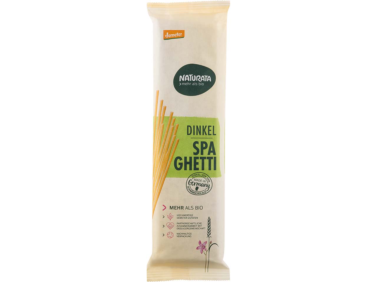 NATURATA Bio-Dinkel-Spaghetti, demeter-zertifiziert, 500 g