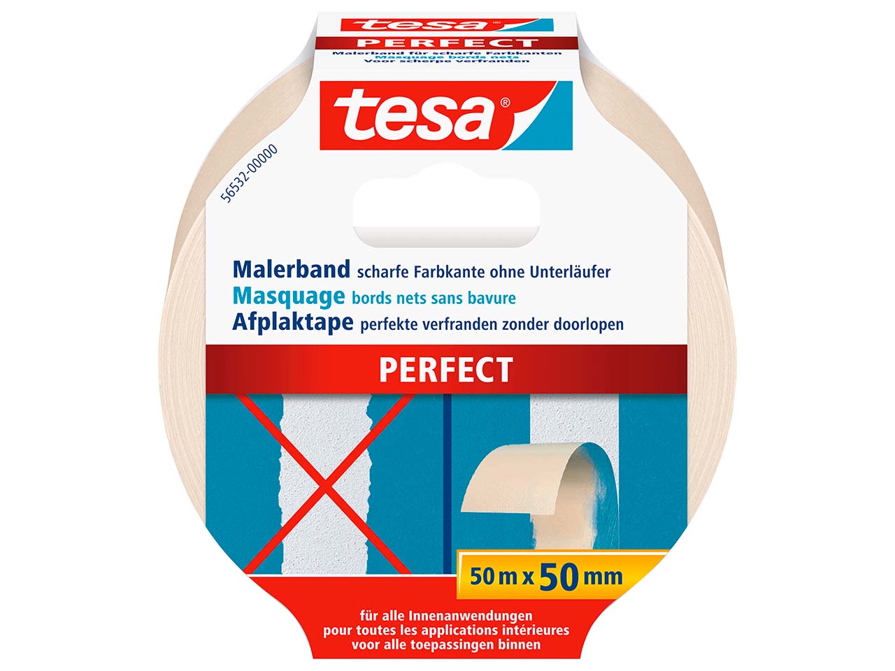 tesa Kreppband "Perfect" 50 mm x 50 m