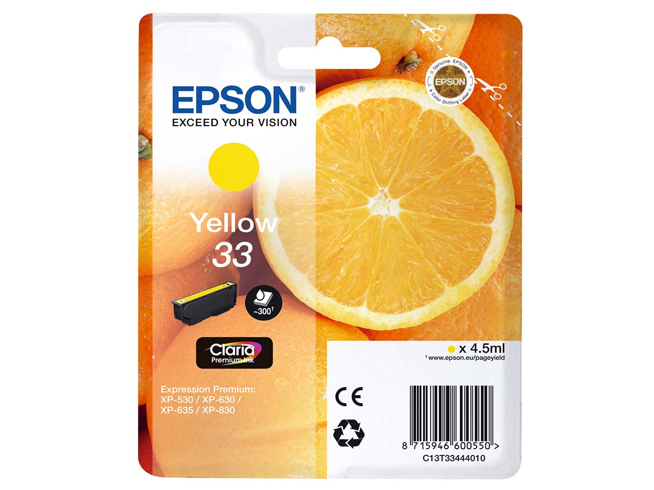 Epson Tintenpatrone T3344/ 33 gelb