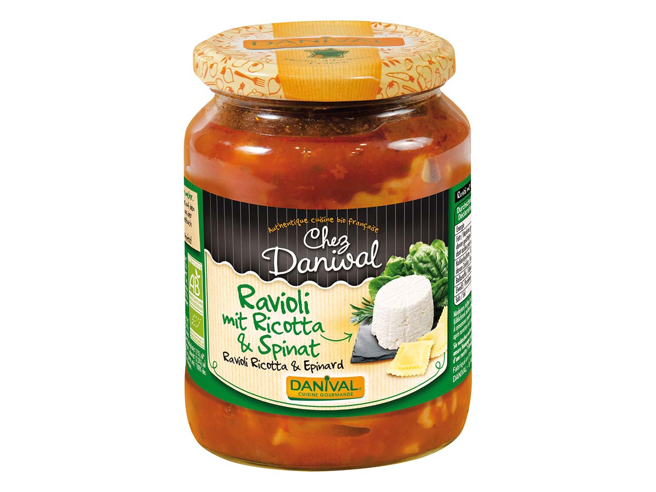 DANIVAL Bio-Ravioli Ricotta Spinat, 670 g