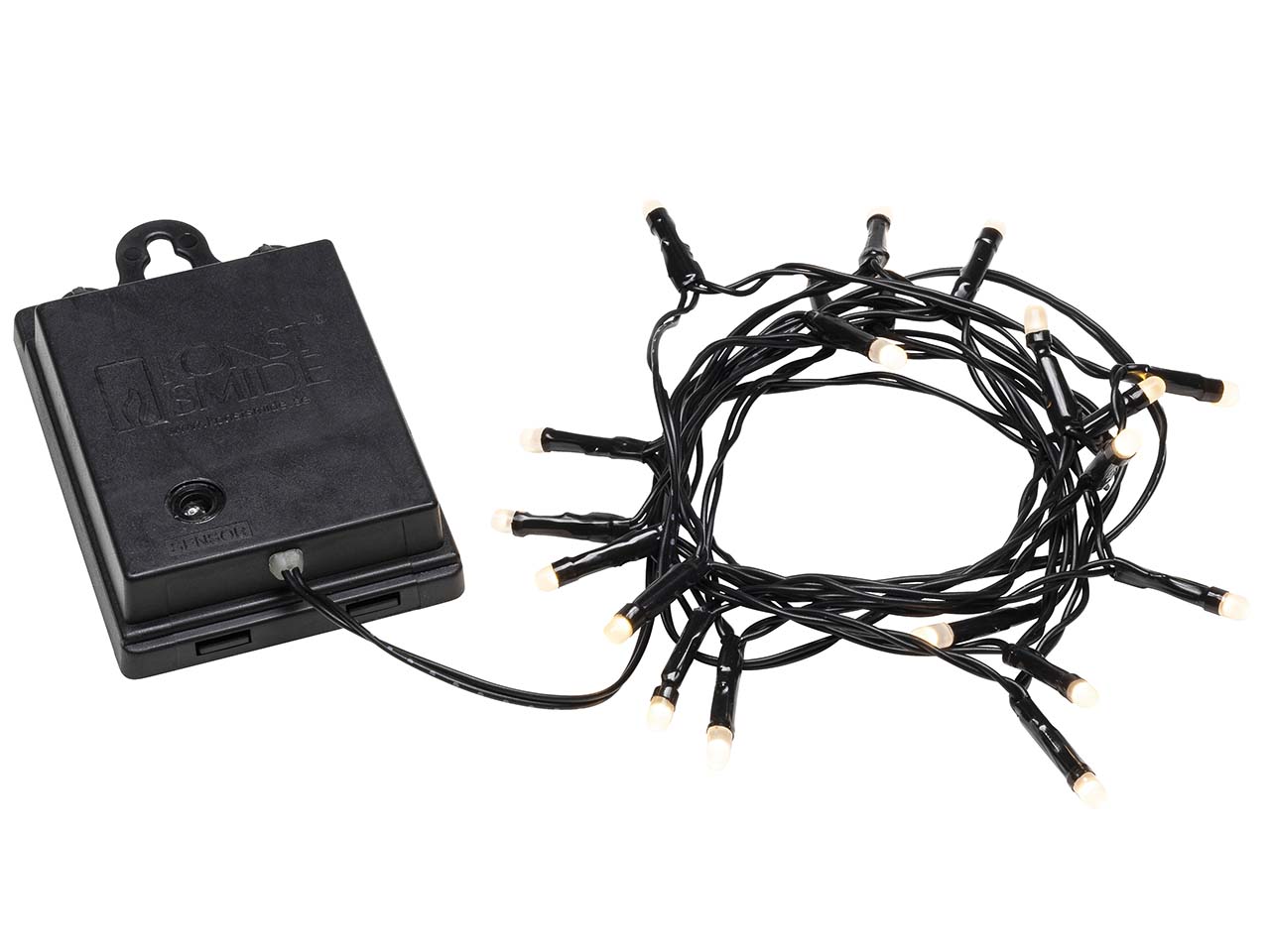 Konstsmide LED Lichterkette gefrostet mit Schalter, 6h/9h Timer, 20 Dioden warmweiß