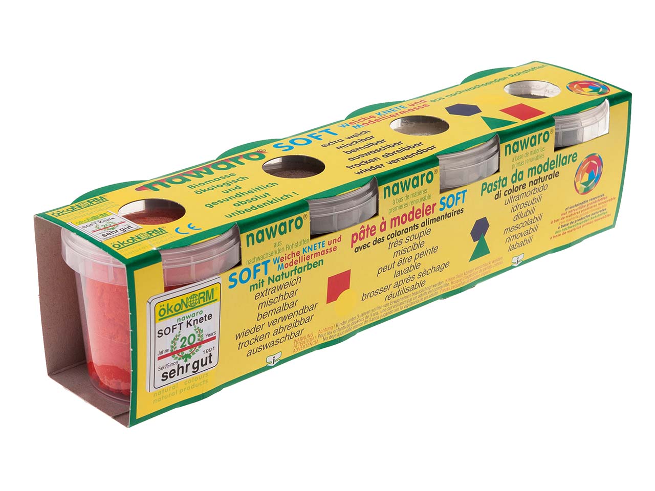 ökoNORM nawaro Softknete 4er Ergänzungsset braun, weiß, orange, schwarz