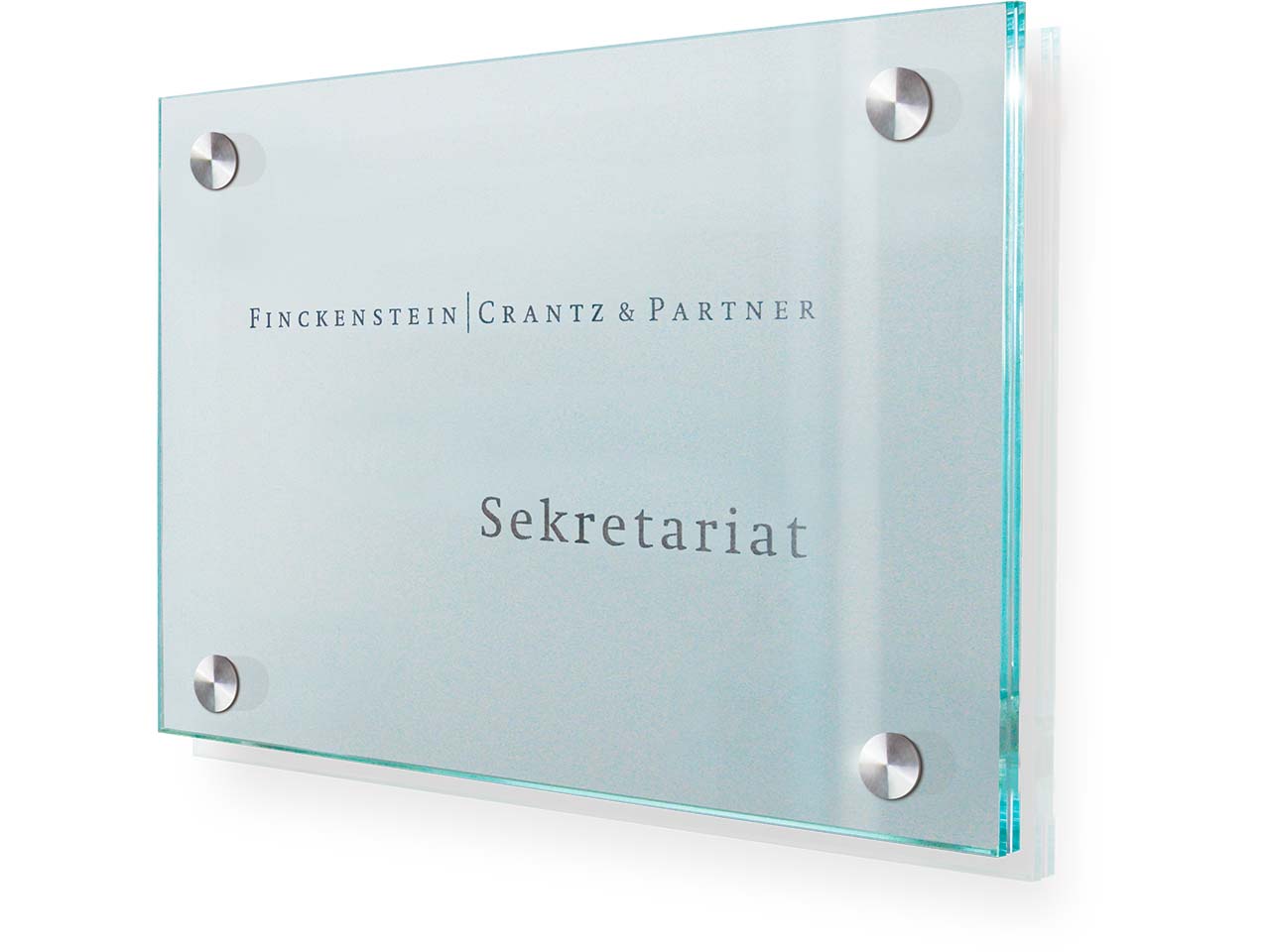 SignSystems Türschild "Cristallo" 20 x 15 cm, 4 Halter, Ø 13 mm