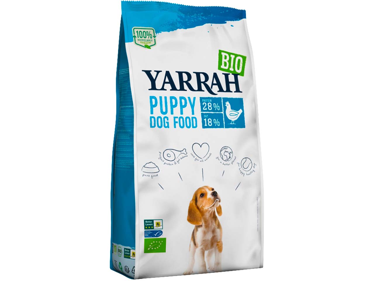 YARRAH Bio-Trockenfutter für Welpen, Huhn, 2 kg