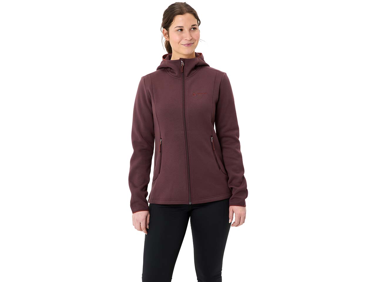 VAUDE Damen-Fleecejacke "Idris" mit angeschnittener Kapuze, dark oak, Gr. 42