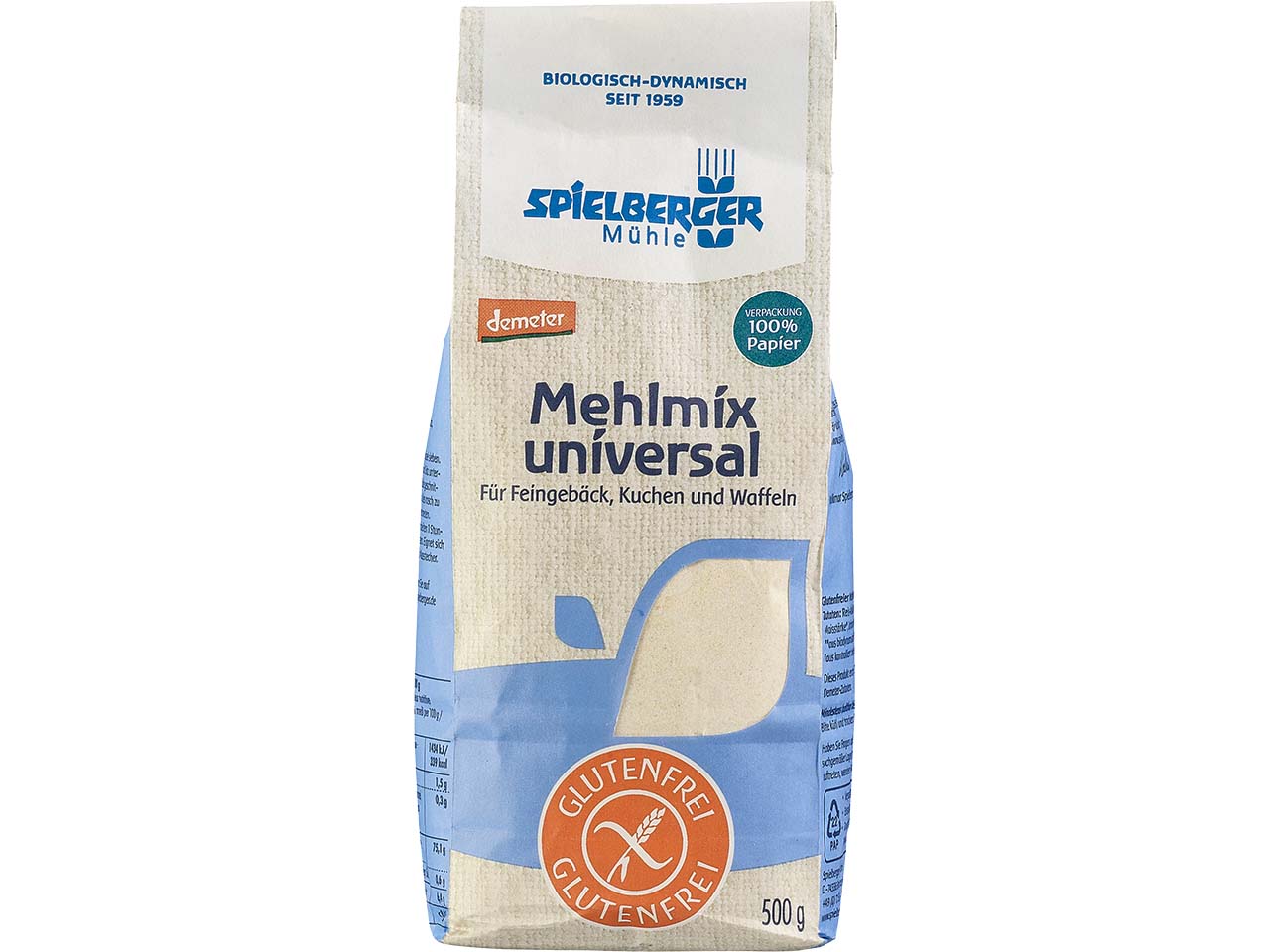 Spielberger Mühle Bio-Backmischung Mehlmix universal, glutenfrei, 500 g