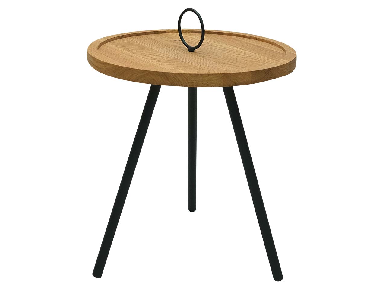 Beistelltisch 'Ben', Wildeiche mit Metallgriff