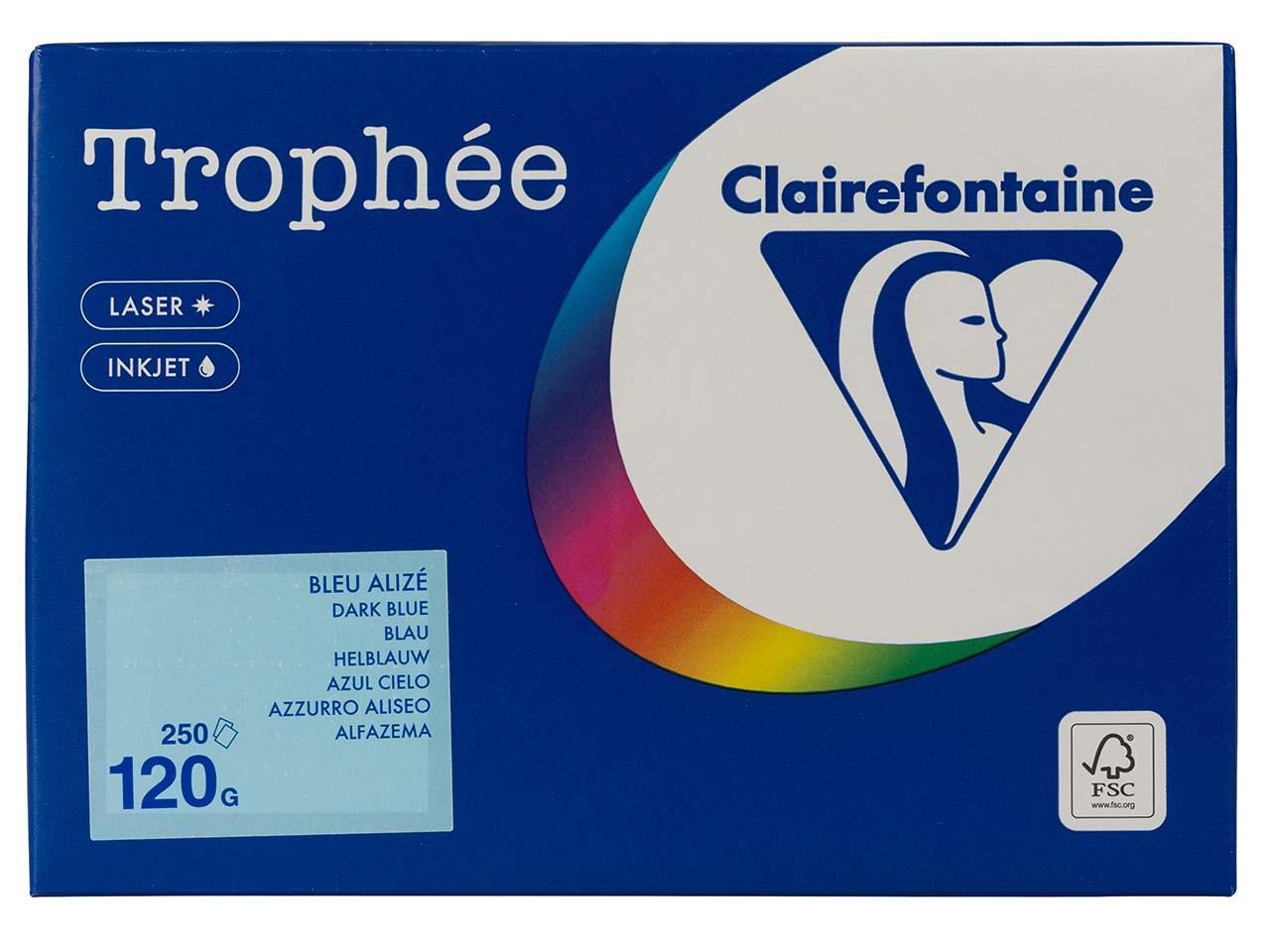 Clairfontaine Farbiges Kopierpapier 'Trophee' 120 g/m², DIN A4, blau