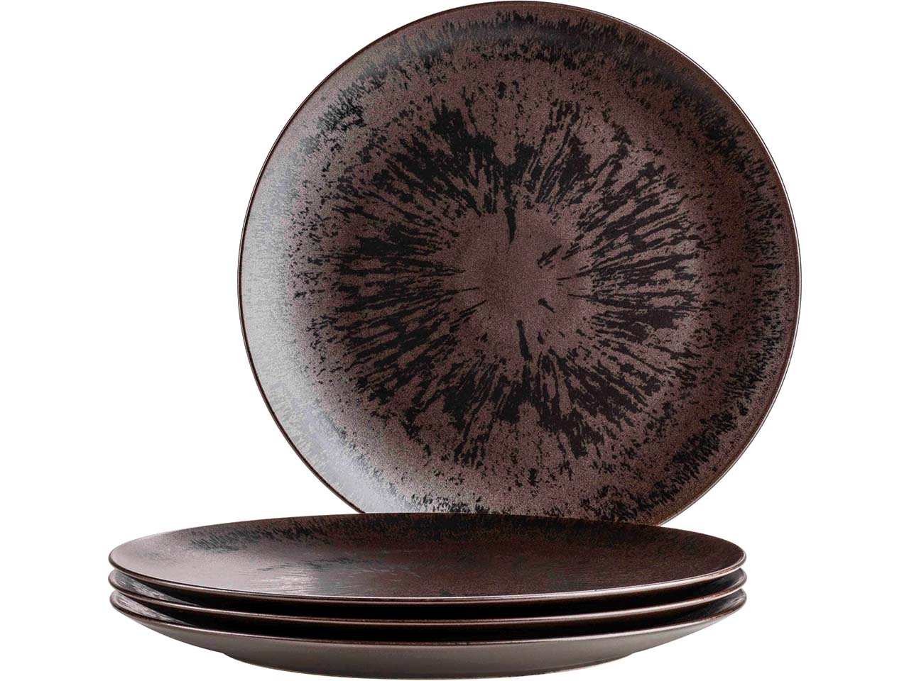 Mäser Platzteller-Set 4-tlg. "Metallic Bronze" Steinzeug, bronze