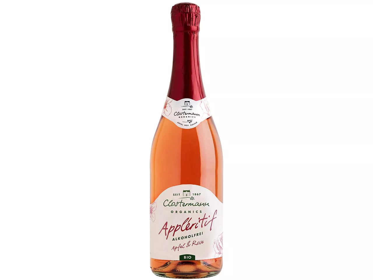 Clostermann Alkoholfreier Bio-Appléritif Apfel & Rose, 0,75 l