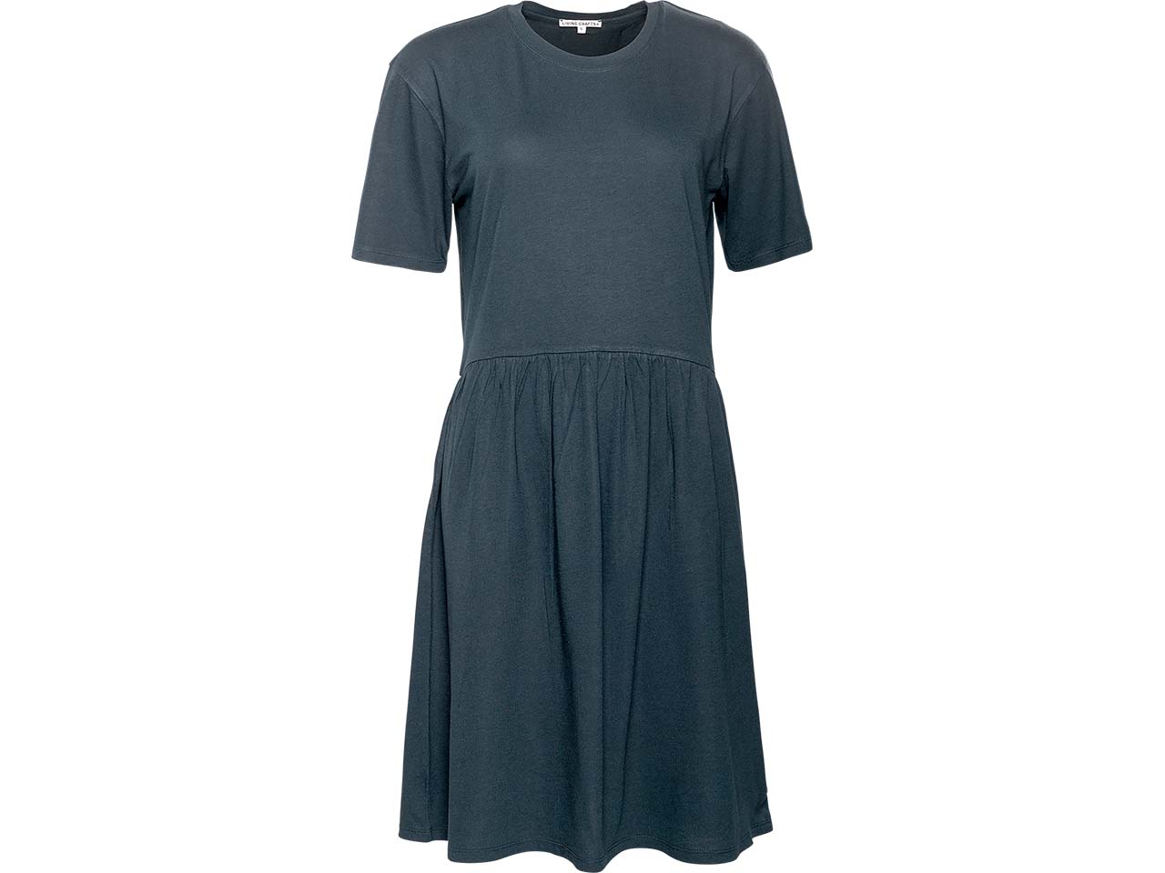 Living Crafts Bio-Damen-Midi-Kleid "ONIKA" mit Rundhalsausschnitt, ink blue, Gr. S