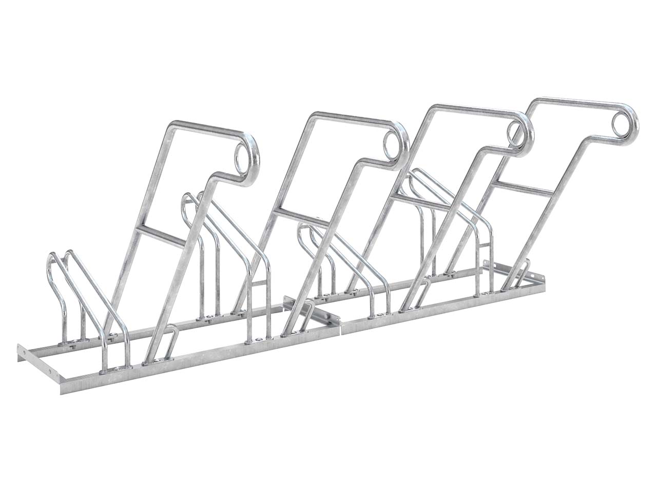 Fahrradständer "Anlehnparker 2600 XBF" verzinkt, 4 Einstellplätze (einseitig)