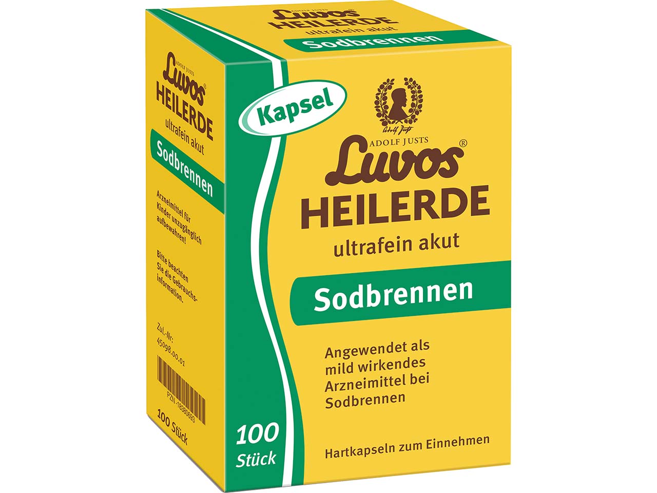 Luvos Heilerde-Kapseln für Sodbrennen, ultrafein akut, 100 Stk.