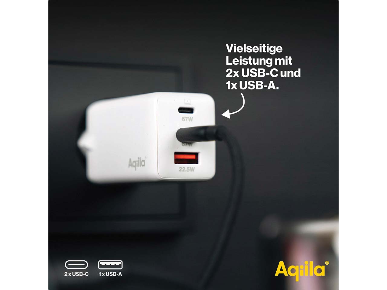 Aqiila USB Ladegerät und Ladeadapter "Chargebird W3"