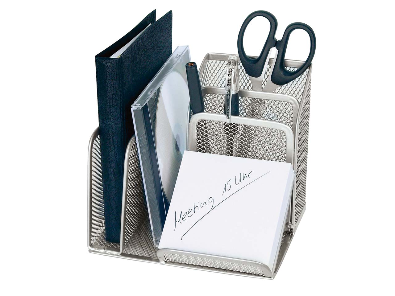 Bürobutler Metall silber