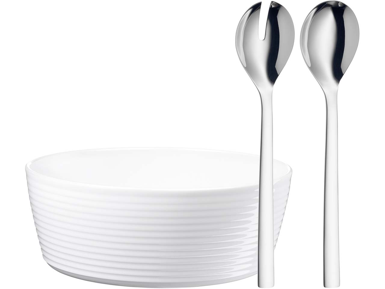 WMF 3-teiliges Salat-Set "Nuova", weiß/silber