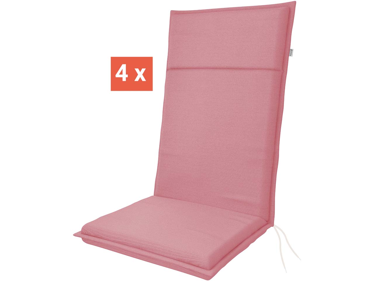 doppler Auflage "LIFE" für Hochlehner, 4er-Pack, 119x48x4 cm, Polyester, himbeer