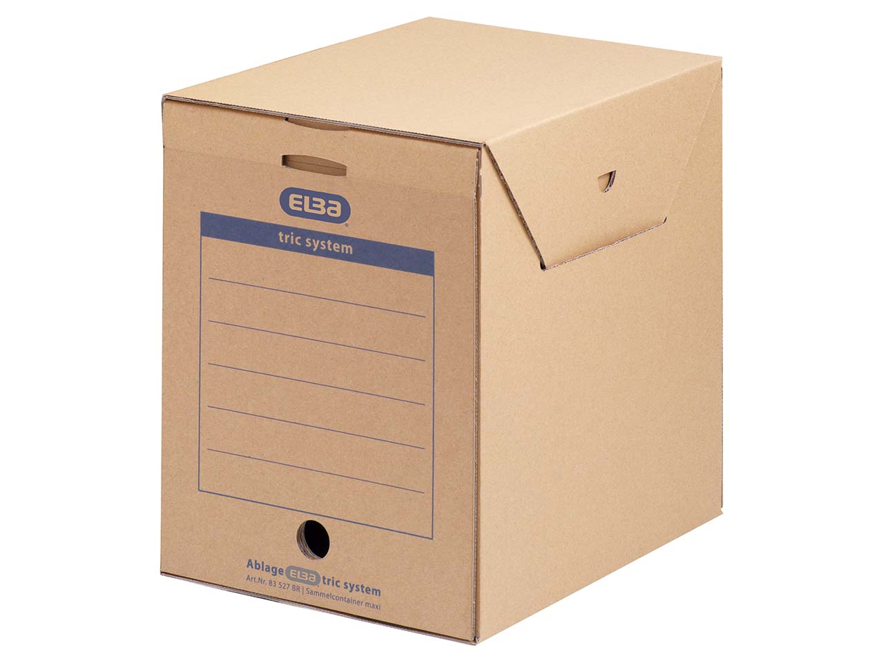 ELBA Sammelcontainer 'tric system maxi' mit Verschlusslasche, DIN A4, naturbraun